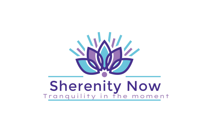 Sherenity Now logo — Tranquility in the moment